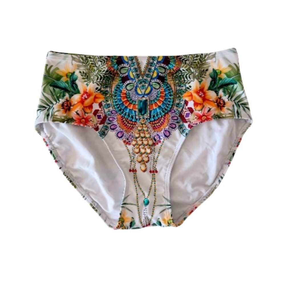VENUS Tropical Floral High-Waisted Bikini Bottoms, Size 6